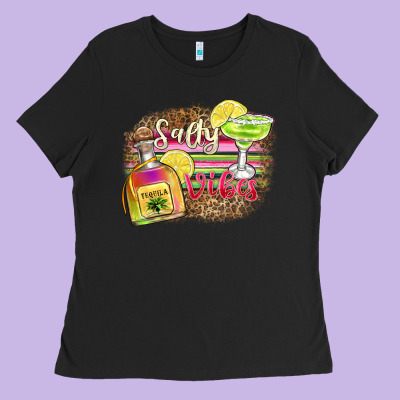 Salty Vibes Ladies Tee Designed By Zillion Design Studio