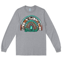 Heather Grey blessed western rainbow Long Sleeve Tee - Jasminsmagicworld