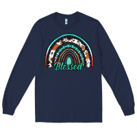 Navy blessed western rainbow Long Sleeve Tee - Jasminsmagicworld
