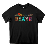 Black brave and aztec wood sunflower with arrow Heavy Core Tee - Artiststas