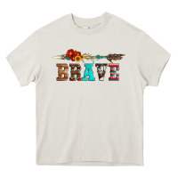 Brave And Aztec Wood Sunflower With Arrow Heavy Core Tee | Teevron