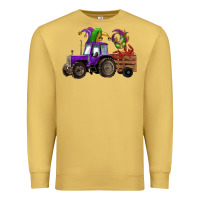Antique Gold mardi gras mask crawfish farm tractor Premium Sweatshirt - RanaPortraitStore