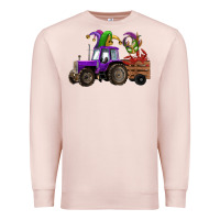 Pale Pink mardi gras mask crawfish farm tractor Premium Sweatshirt - RanaPortraitStore