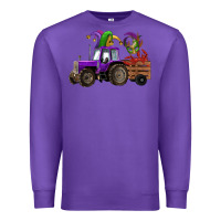 Purple mardi gras mask crawfish farm tractor Premium Sweatshirt - RanaPortraitStore