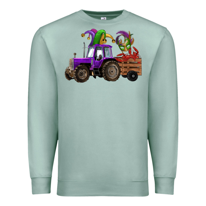 Mardi Gras Mask Crawfish Farm Tractor Premium Sweatshirt by RanaPortraitStore | Teevron