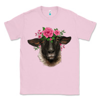Bubblegum Pink suffolk ewe sheep with floral headdress Classic Tee - BarkalooDesign