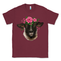 Burgundy suffolk ewe sheep with floral headdress Classic Tee - BarkalooDesign