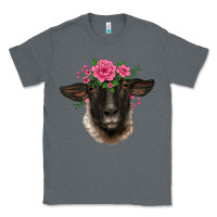 Charcoal Heather suffolk ewe sheep with floral headdress Classic Tee - BarkalooDesign