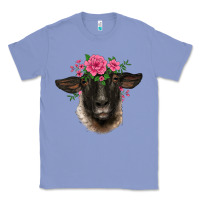 Colony Blue suffolk ewe sheep with floral headdress Classic Tee - BarkalooDesign