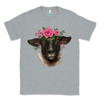Heather Grey suffolk ewe sheep with floral headdress Classic Tee - BarkalooDesign