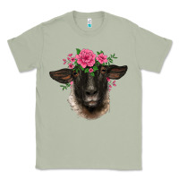 Matcha suffolk ewe sheep with floral headdress Classic Tee - BarkalooDesign