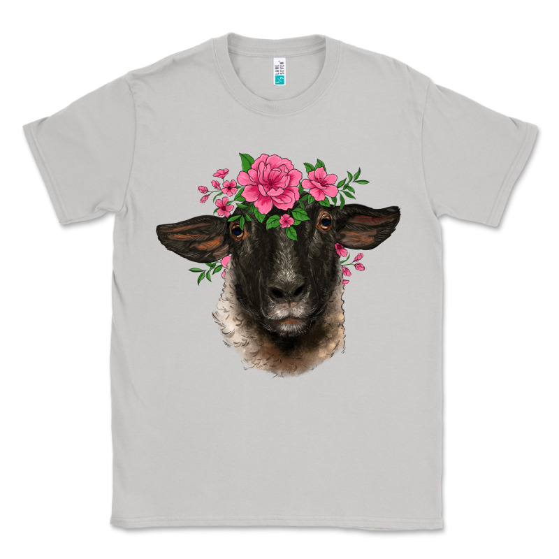 Suffolk Ewe Sheep With Floral Headdress Classic Tee by BarkalooDesign | Teevron