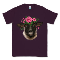 Plum suffolk ewe sheep with floral headdress Classic Tee - BarkalooDesign