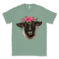 Sage suffolk ewe sheep with floral headdress Classic Tee - BarkalooDesign