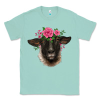 Seafoam suffolk ewe sheep with floral headdress Classic Tee - BarkalooDesign