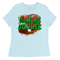 Baby Blue football junkie Ladies Tee - texasbilliewilder