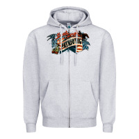 Heather Grey patriotic drunk america Zipper Hoodie - NancyCooperArtShop