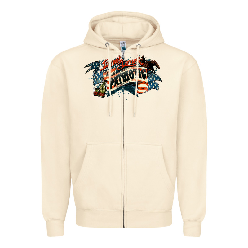 Patriotic Drunk America Zipper Hoodie by NancyCooperArtShop | Teevron