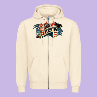 Patriotic Drunk America Zipper Hoodie Designed By Nancycooperartshop