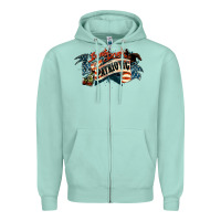 Seafoam patriotic drunk america Zipper Hoodie - NancyCooperArtShop