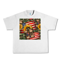 Lunar Rock usa flag with army boot seamless pattern Urban Heavy Tee - BundleAndBundleShop