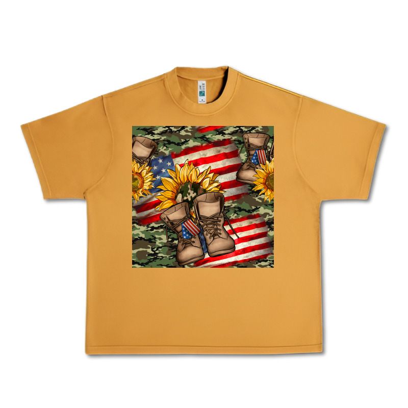 Usa Flag With Army Boot Seamless Pattern Urban Heavy Tee by BundleAndBundleShop | Teevron