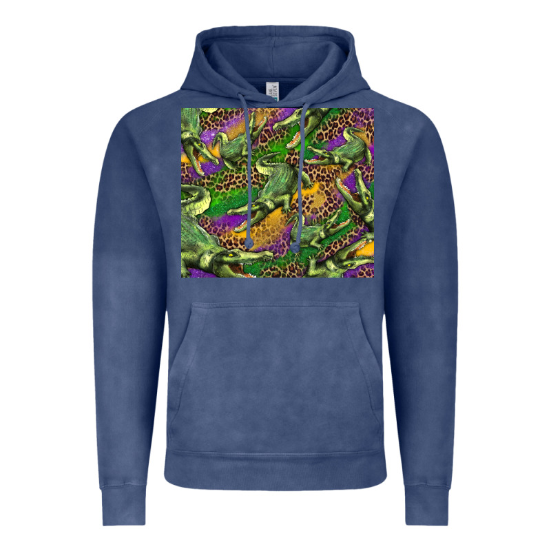 Mardi Gras Louisiana Crocodile Leopard Vintage Hoodie by RanaPortraitStore | Teevron