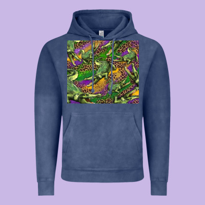 Mardi Gras Louisiana Crocodile Leopard Vintage Hoodie Designed By Ranaportraitstore