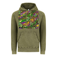 Vintage Olive mardi gras Louisiana crocodile leopard Vintage Hoodie - RanaPortraitStore