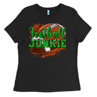 Black football junkie Ladies Tee - texasbilliewilder