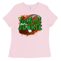 Bubblegum Pink football junkie Ladies Tee - texasbilliewilder