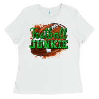 White football junkie Ladies Tee - texasbilliewilder