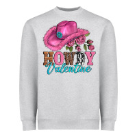 Heather Grey valentines day cowgirl hat and howdy Heavyweight Sweatshirt - AdoDesignShop