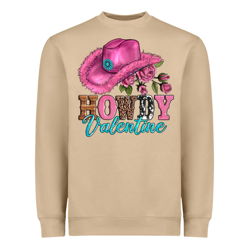 Valentines Day Cowgirl Hat And Howdy Heavyweight Sweatshirt by AdoDesignShop | Teevron
