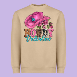 Valentines Day Cowgirl Hat And Howdy Heavyweight Sweatshirt Designed By Adodesignshop