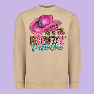 Valentines Day Cowgirl Hat And Howdy Heavyweight Sweatshirt Designed By Adodesignshop