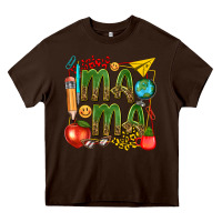 Chocolate Brown mama teacher Heavy Core Tee - texasbilliewilder