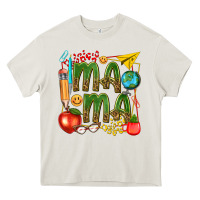 Cream mama teacher Heavy Core Tee - texasbilliewilder
