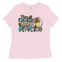 Bubblegum Pink more espresso less depresso Ladies Tee - Zillion Design Studio