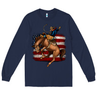 Navy bucking bronco Long Sleeve Tee - Jasminsmagicworld