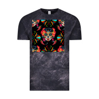 Cloud Black sugar skull seamless pattern Vintage Tee - BundleAndBundleShop