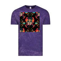 Cloud Purple sugar skull seamless pattern Vintage Tee - BundleAndBundleShop