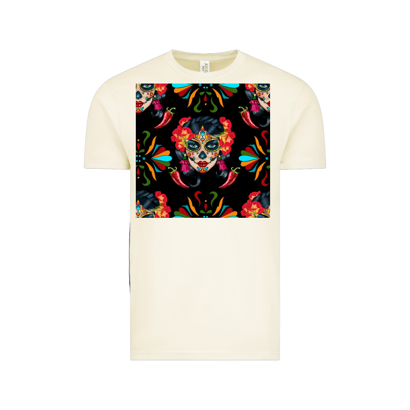 Sugar Skull Seamless Pattern Vintage Tee by BundleAndBundleShop | Teevron