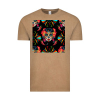 Vintage Coffee sugar skull seamless pattern Vintage Tee - BundleAndBundleShop