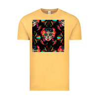 Vintage Mustard sugar skull seamless pattern Vintage Tee - BundleAndBundleShop
