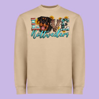 Love Rottweilers Heavyweight Sweatshirt Designed By Artiststas
