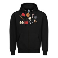 Black baseball mom Zipper Hoodie - MaliasSmallBusiness