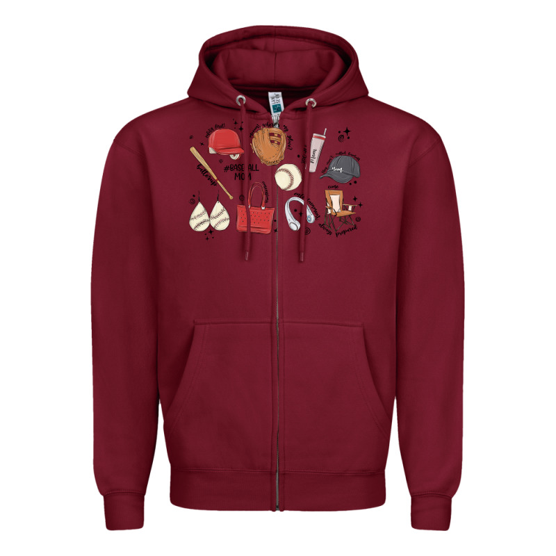 Baseball Mom Zipper Hoodie by MaliasSmallBusiness | Teevron