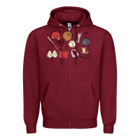 Burgundy baseball mom Zipper Hoodie - MaliasSmallBusiness