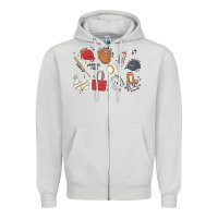 Dove Grey baseball mom Zipper Hoodie - MaliasSmallBusiness